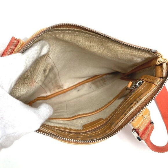 CELINE Logo Macadam Horse-drawn Carriage Bag Crossbody Pochette Shoulder Bag - Picture 10 of 15